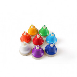 Set of 8 plastic bells, button